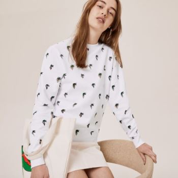 Lacoste Lacoste x Jean-Michel Tixier Print Sweatshirt Pánské - Mikiny Bílé | CZ-AjQ8GM